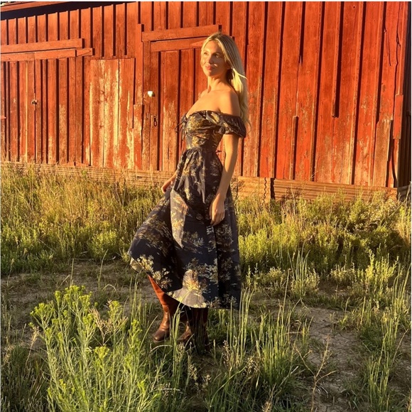 Hill House The Ophelia Nap Dress in Navy Equestrian Toile XS - Picture 5 of 14